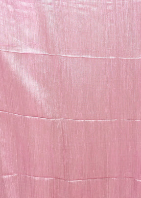 Pink Handloom Matka Pure Silk Saree With Blouse Piece