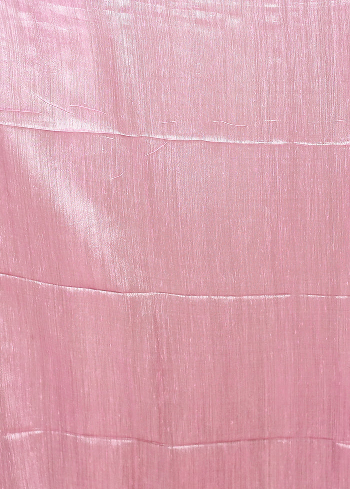 Pink Handloom Matka Pure Silk Saree With Blouse Piece
