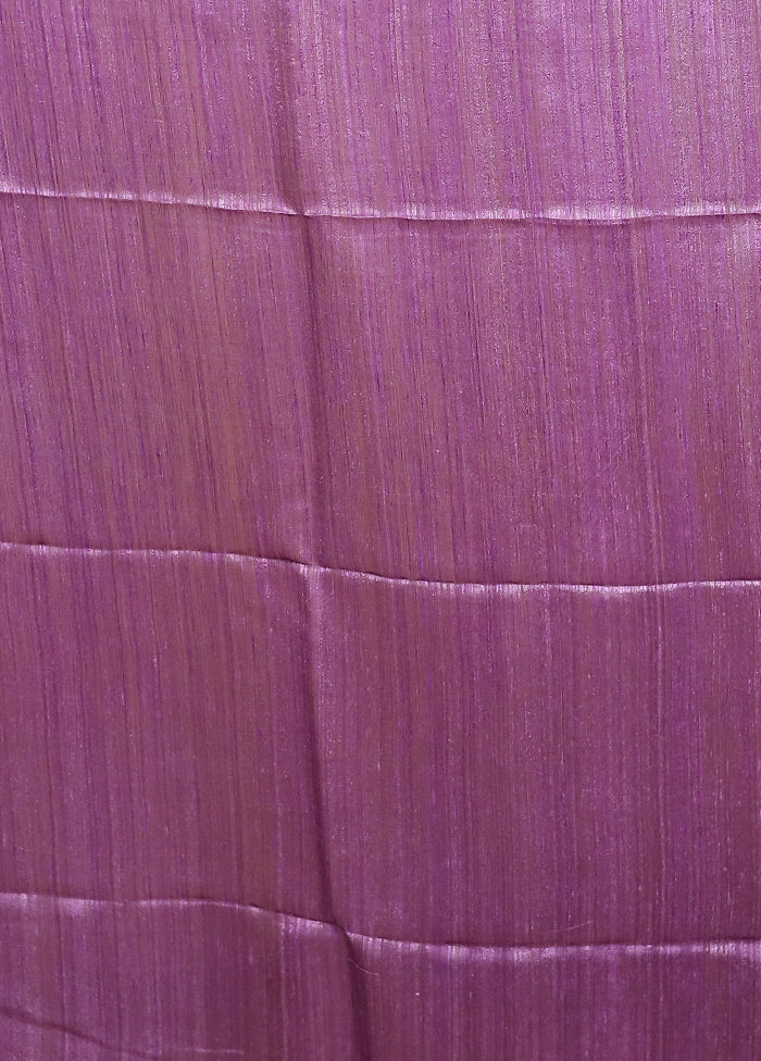 Purple Handloom Matka Pure Silk Saree With Blouse Piece