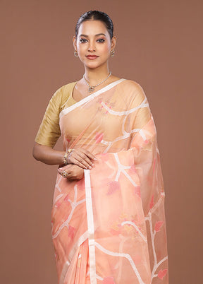 Pink Handloom Matka Pure Silk Saree With Blouse Piece