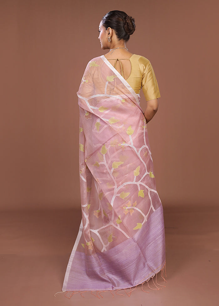 Purple Handloom Matka Pure Silk Saree With Blouse Piece