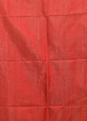 Red Handloom Matka Pure Silk Saree With Blouse Piece