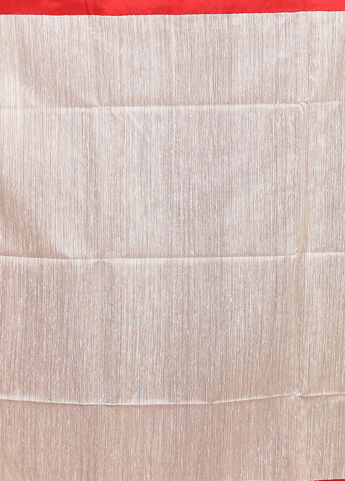 White Handloom Matka Pure Silk Saree With Blouse Piece