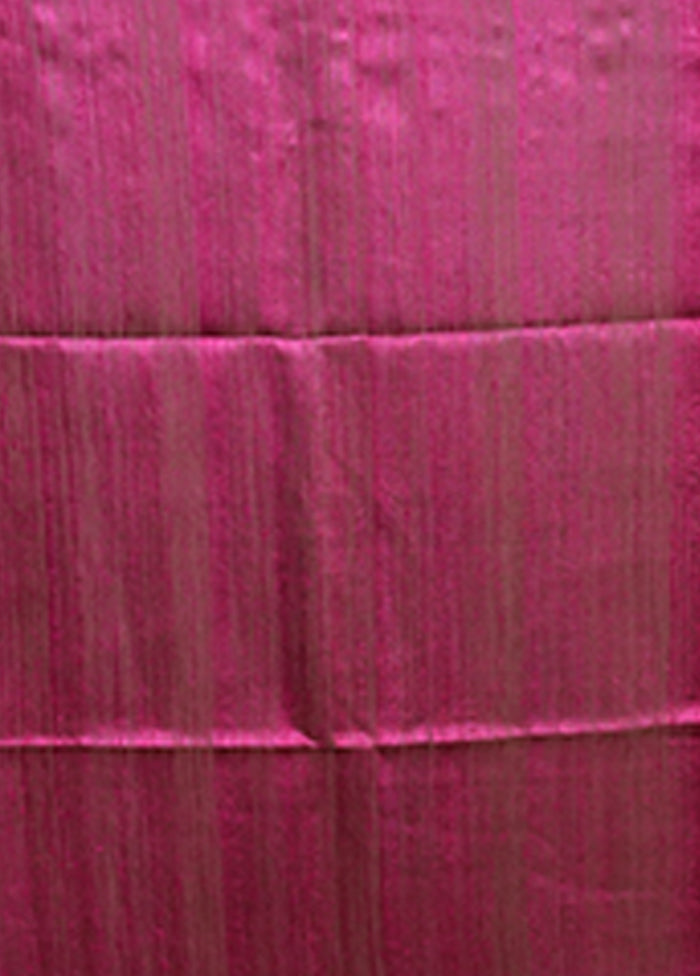 Purple Handloom Matka Pure Silk Saree With Blouse Piece