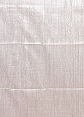 Cream Handloom Tussar Pure Silk Saree With Blouse Piece