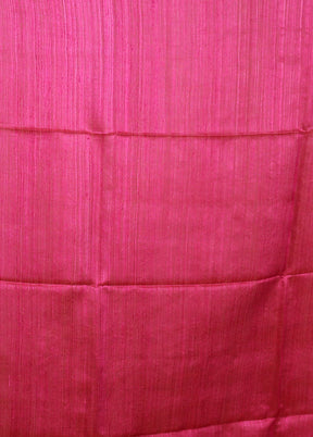 Pink Handloom Matka Pure Silk Saree With Blouse Piece