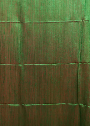 Green Handloom Matka Pure Silk Saree With Blouse Piece