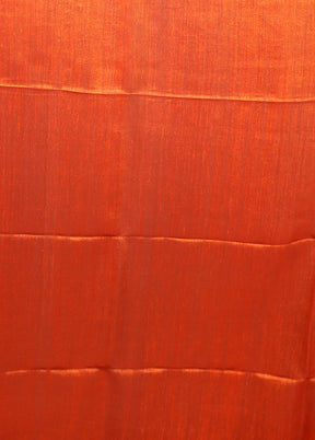 Rust Handloom Matka Pure Silk Saree With Blouse Piece