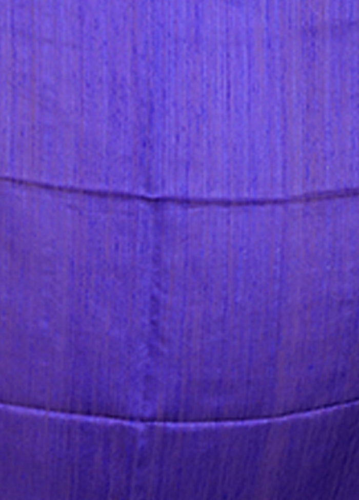 Blue Handloom Matka Pure Silk Saree With Blouse Piece