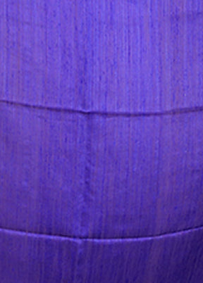 Blue Handloom Matka Pure Silk Saree With Blouse Piece