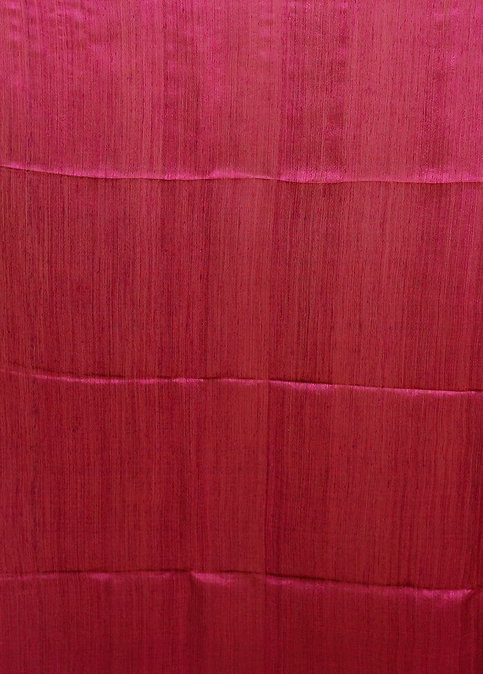 Pink Handloom Matka Pure Silk Saree With Blouse Piece