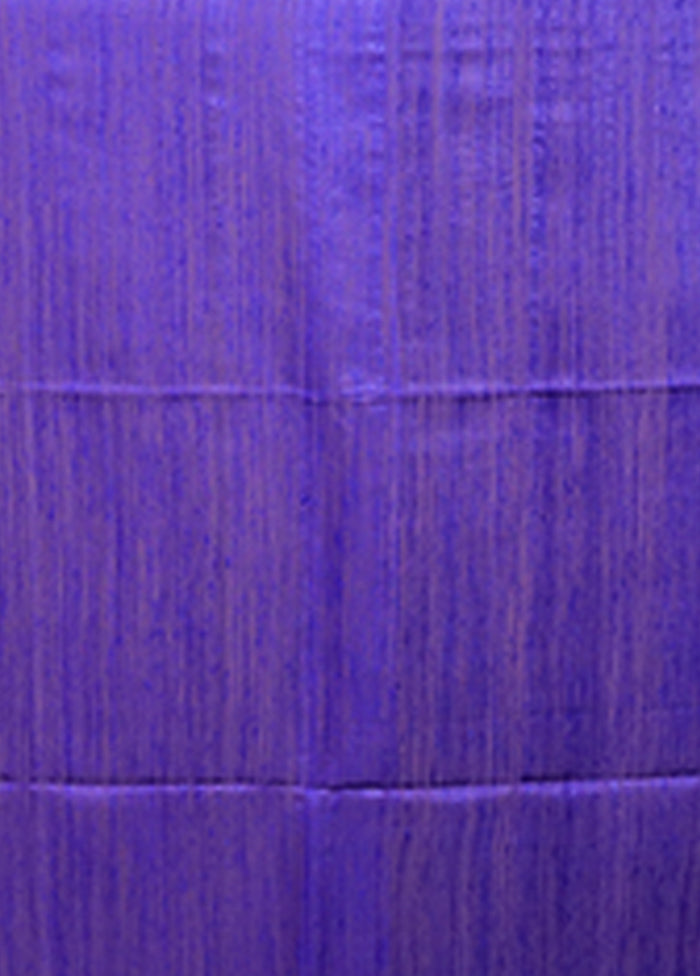 Blue Handloom Matka Pure Silk Saree With Blouse Piece
