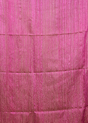 Purple Handloom Matka Pure Silk Saree With Blouse Piece