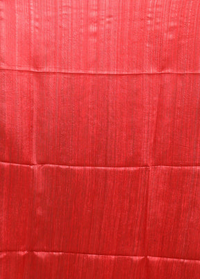 Red Handloom Matka Pure Silk Saree With Blouse Piece