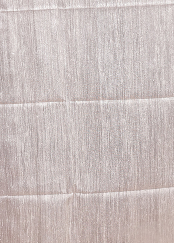 White Handloom Matka Pure Silk Saree With Blouse Piece