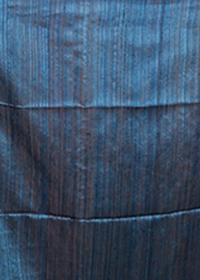 Blue Handloom Matka Pure Silk Saree With Blouse Piece