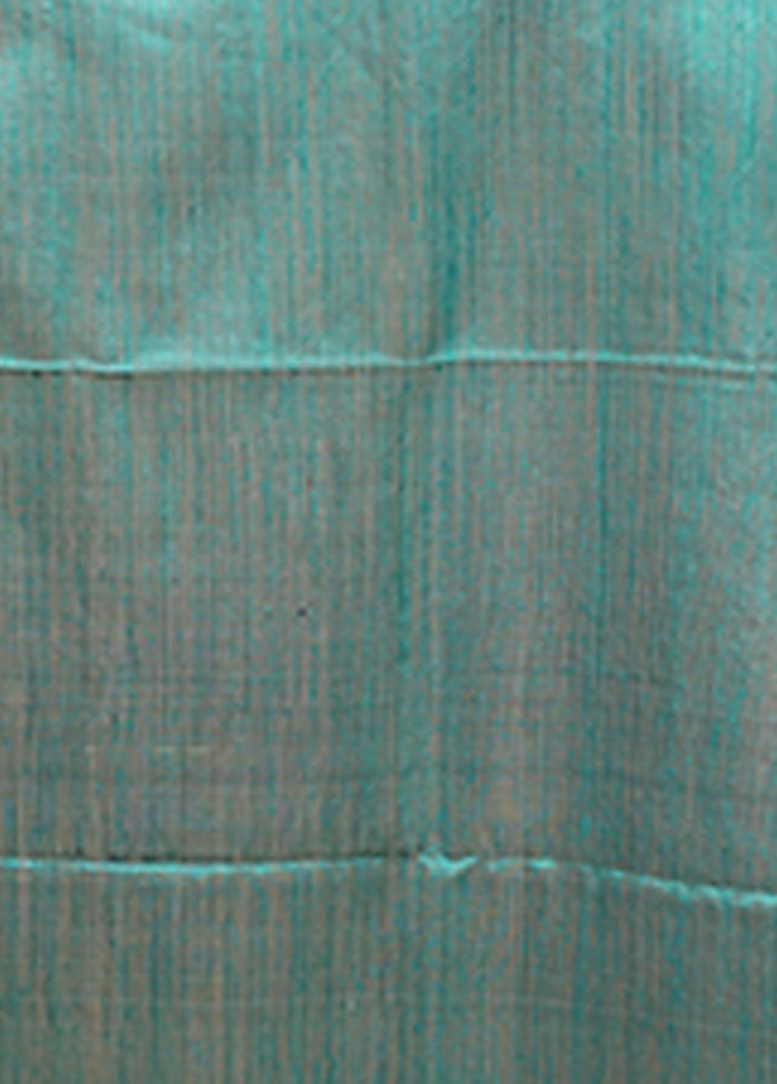 Blue Handloom Matka Pure Silk Saree With Blouse Piece