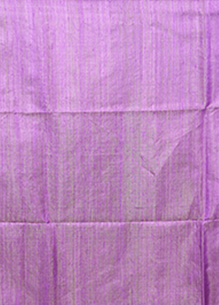 Purple Handloom Matka Pure Silk Saree With Blouse Piece