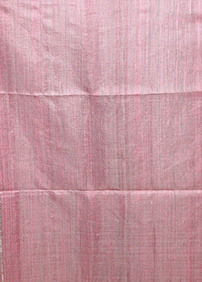 Pink Handloom Matka Pure Silk Saree With Blouse Piece