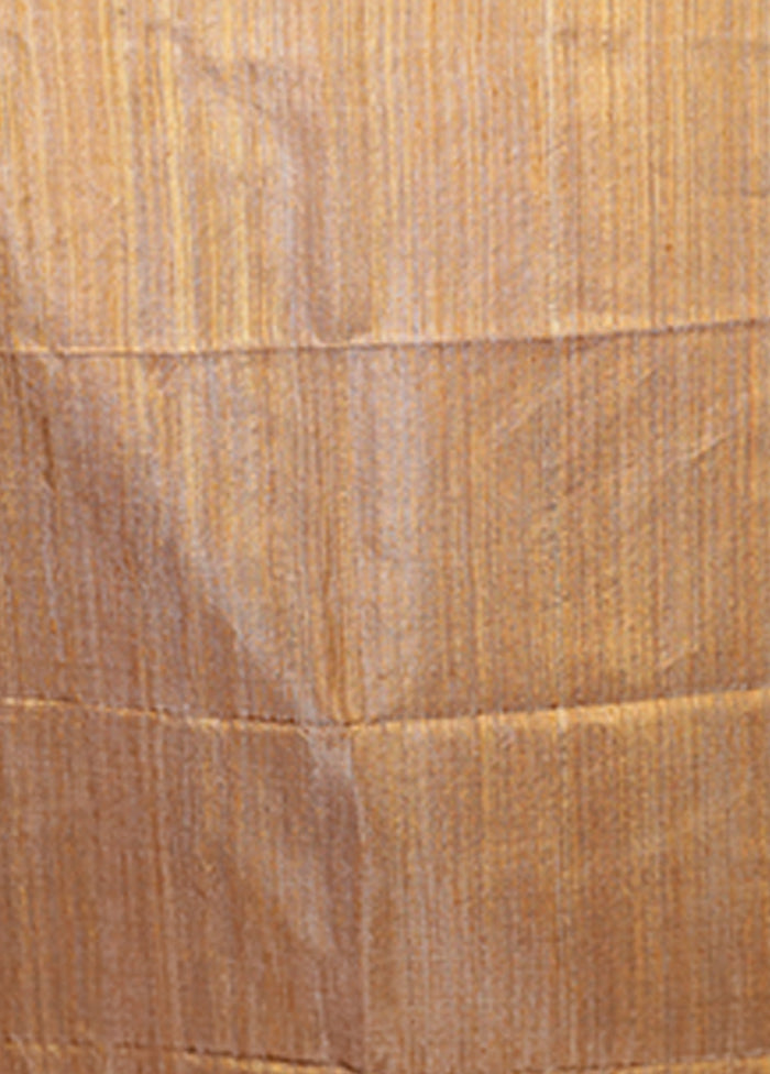 Yellow Handloom Matka Pure Silk Saree With Blouse Piece