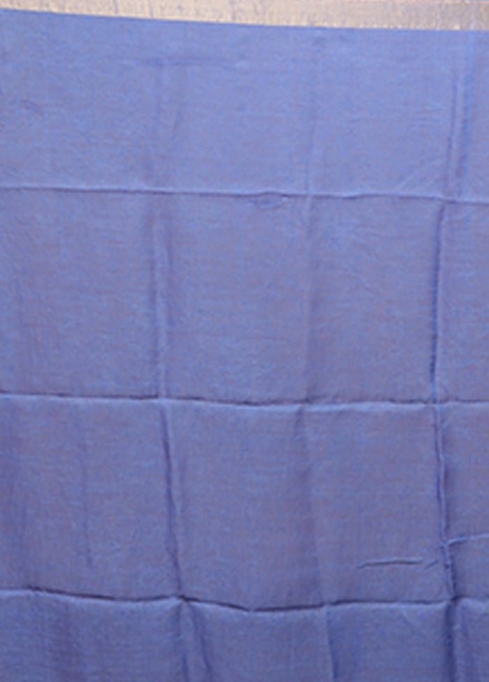 Blue Matka Silk Saree With Blouse Piece