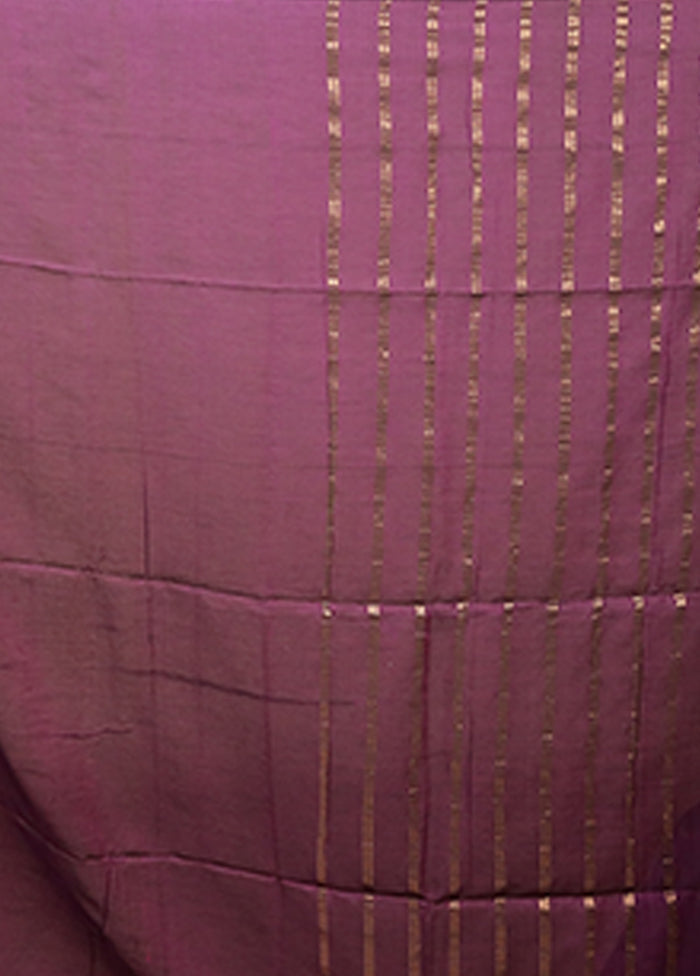 Purple Matka Silk Saree Without Blouse Piece