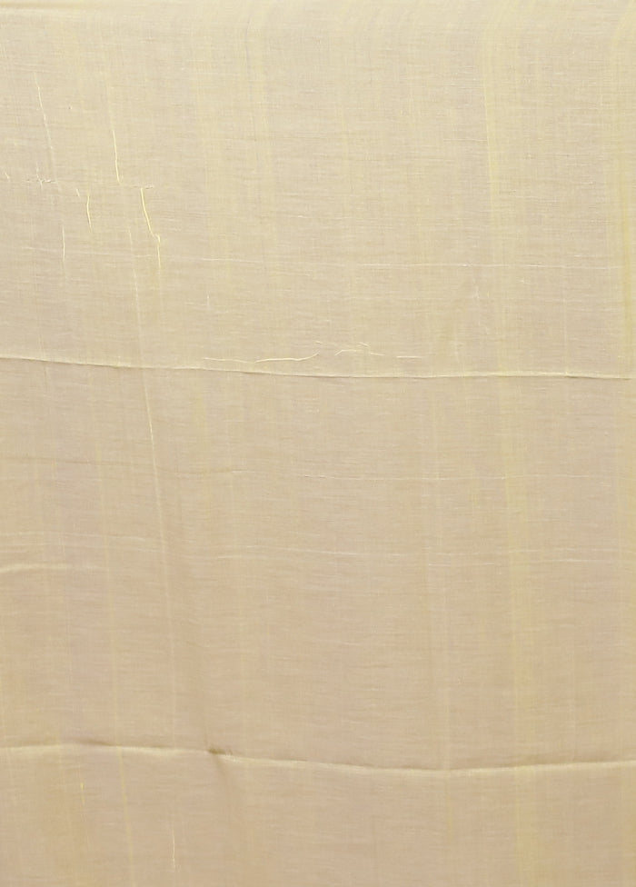 Cream Matka Silk Saree With Blouse Piece