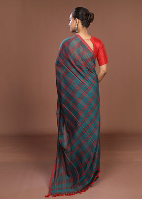 Green Matka Silk Saree With Blouse Piece