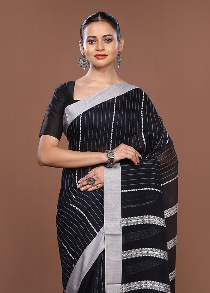 Grey Matka Silk Saree With Blouse Piece