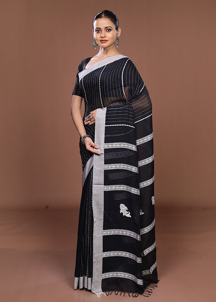 Grey Matka Silk Saree With Blouse Piece