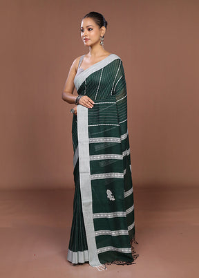 Green Matka Silk Saree With Blouse Piece