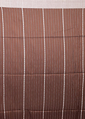 Brown Matka Silk Saree With Blouse Piece