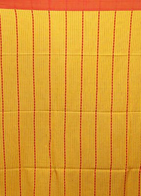 Yellow Matka Silk Saree With Blouse Piece