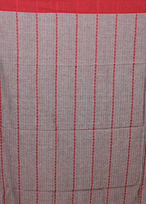 Grey Matka Silk Saree With Blouse Piece