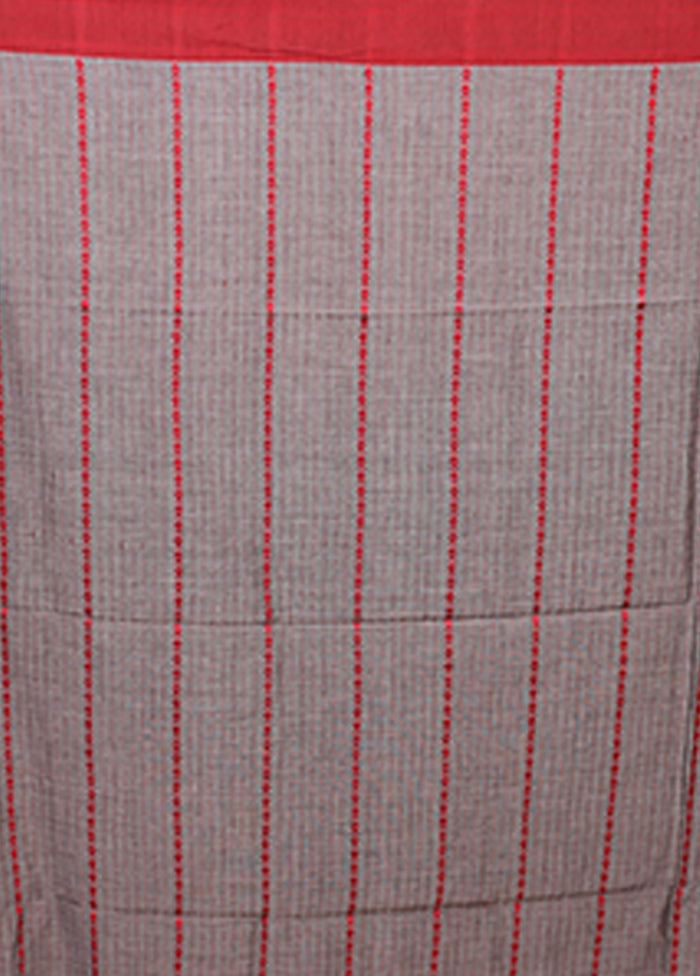 Grey Matka Silk Saree With Blouse Piece