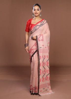 Pink Matka Silk Saree With Blouse Piece