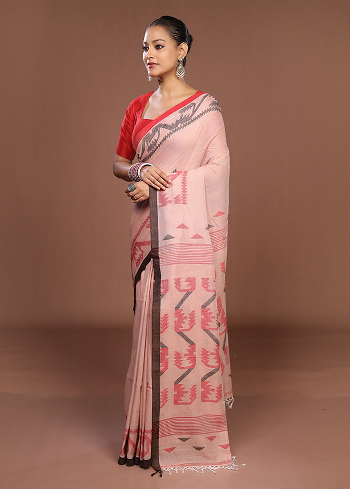 Pink Matka Silk Saree With Blouse Piece