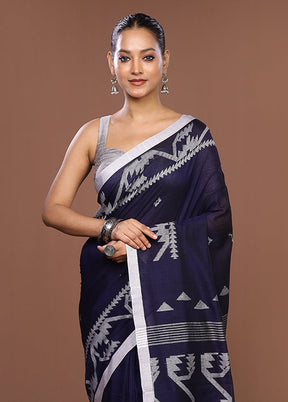 Black Matka Silk Saree With Blouse Piece