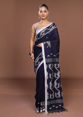 Black Matka Silk Saree With Blouse Piece