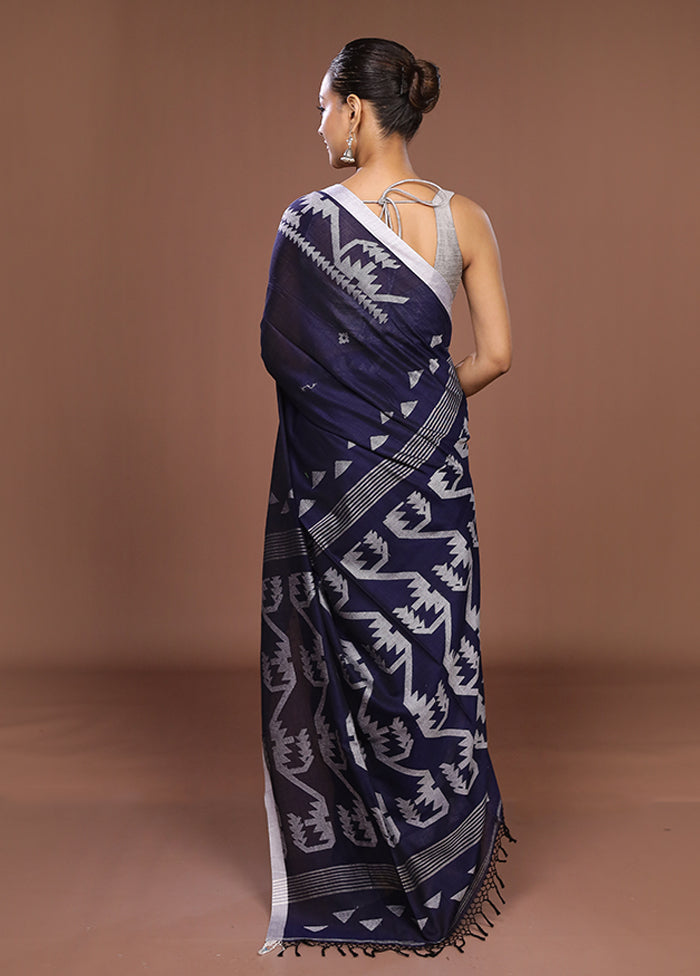 Black Matka Silk Saree With Blouse Piece