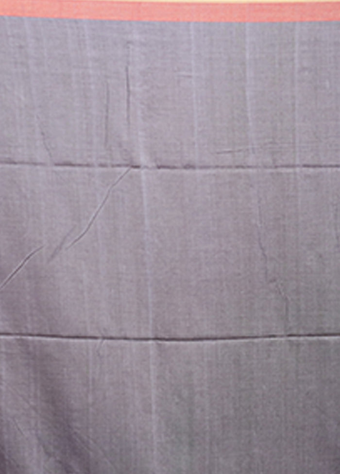 Grey Matka Silk Saree With Blouse Piece