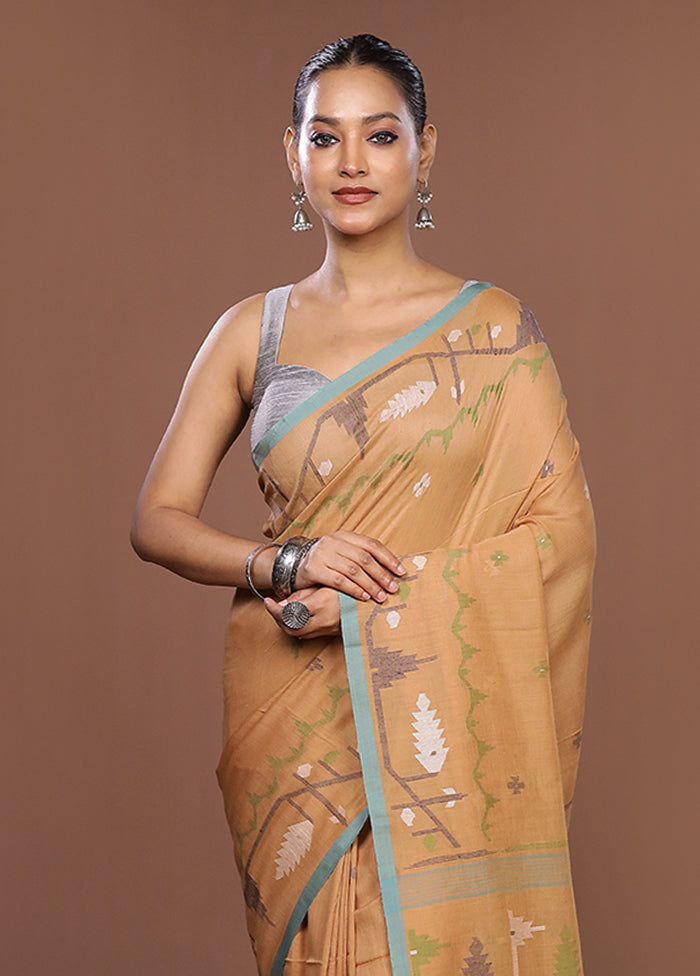 Yellow Matka Silk Saree With Blouse Piece