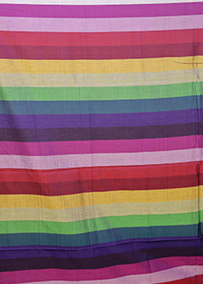 Multicolor Matka Silk Saree With Blouse Piece