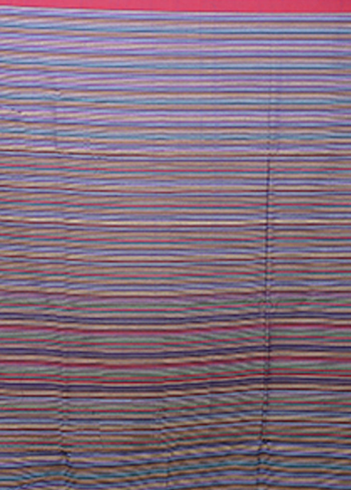 Multicolor Matka Silk Saree With Blouse Piece