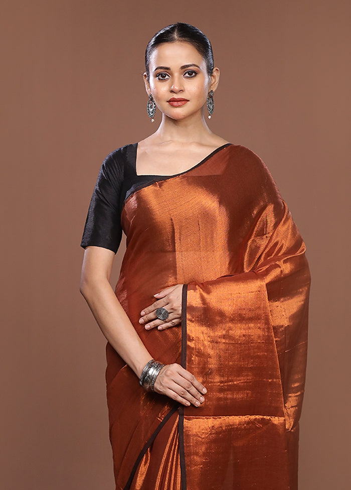 Golden Matka Silk Saree With Blouse Piece