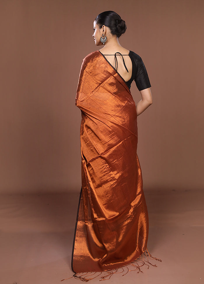 Golden Matka Silk Saree With Blouse Piece