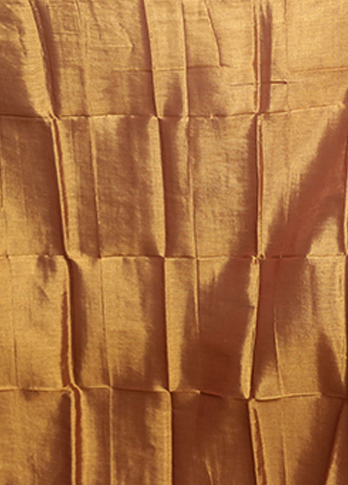 Gold Matka Silk Saree With Blouse Piece