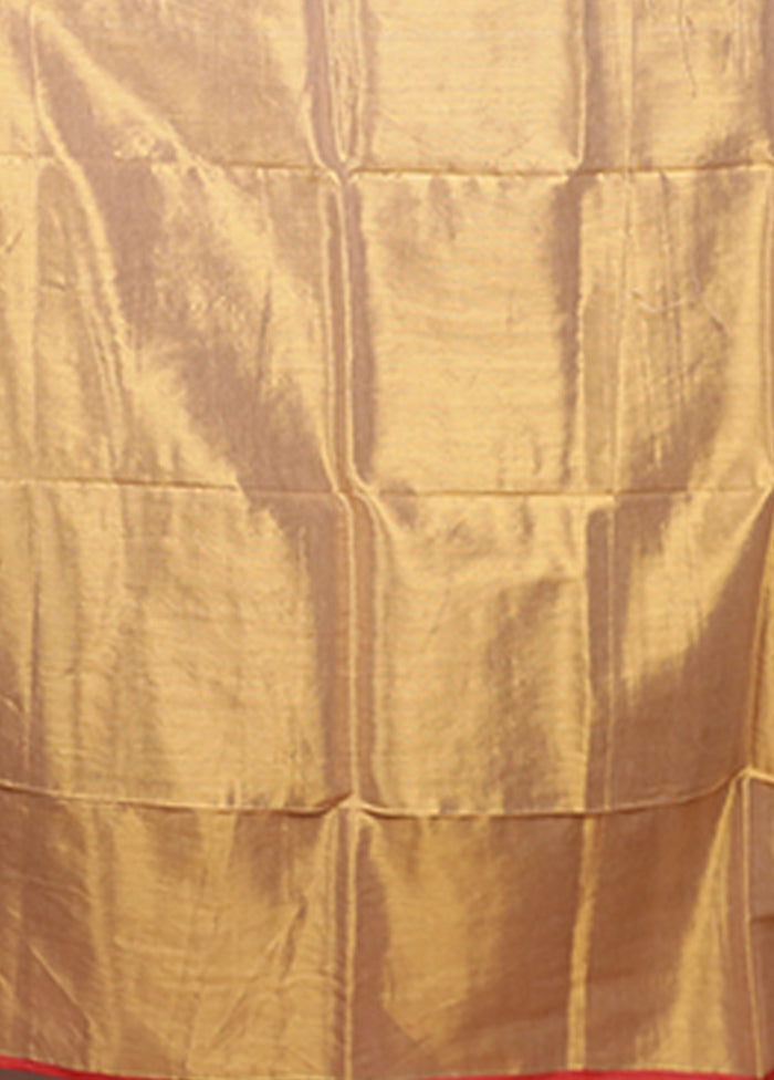 Gold Matka Silk Saree With Blouse Piece