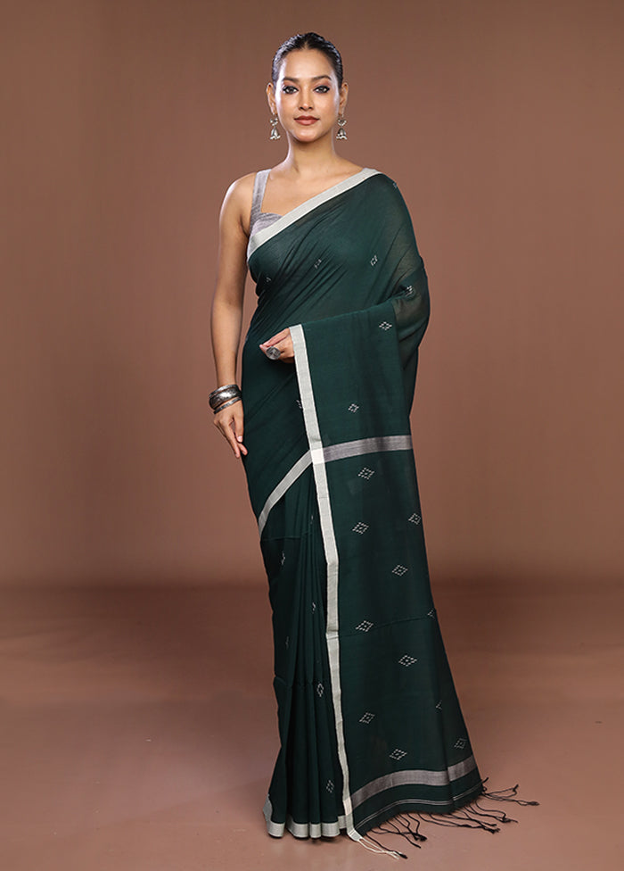 Green Matka Silk Saree With Blouse Piece