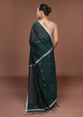 Green Matka Silk Saree With Blouse Piece